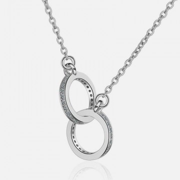 Collier double cercle strass