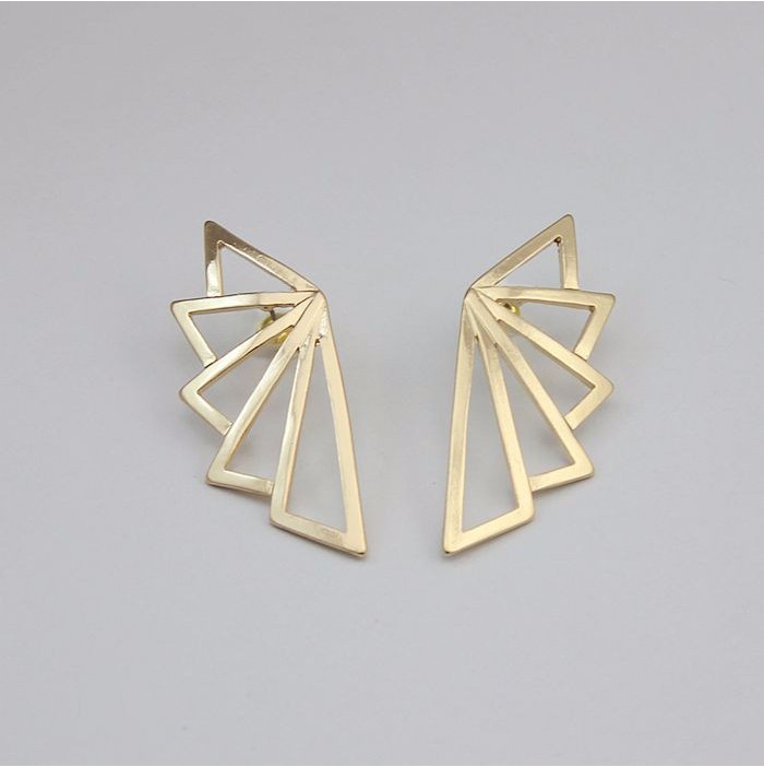 Golden triangle earrings 1