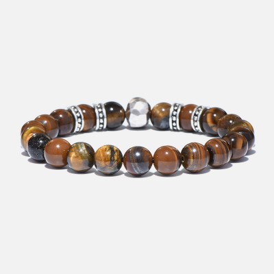 Tiger eye skull bracelet