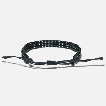 Obsidian Woven Bracelet