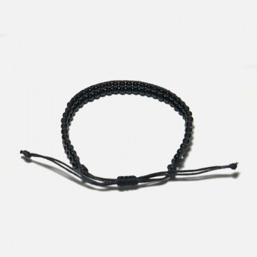 Obsidian Woven Bracelet