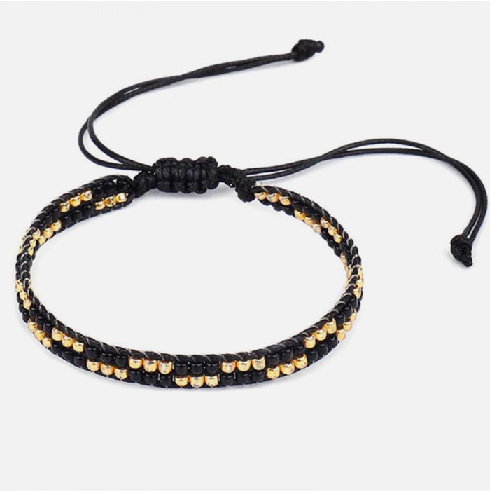 Bracelet miyuki noir et or