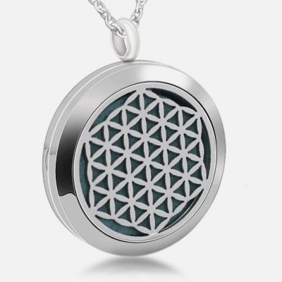 Flower of life essential oil diffuser necklace